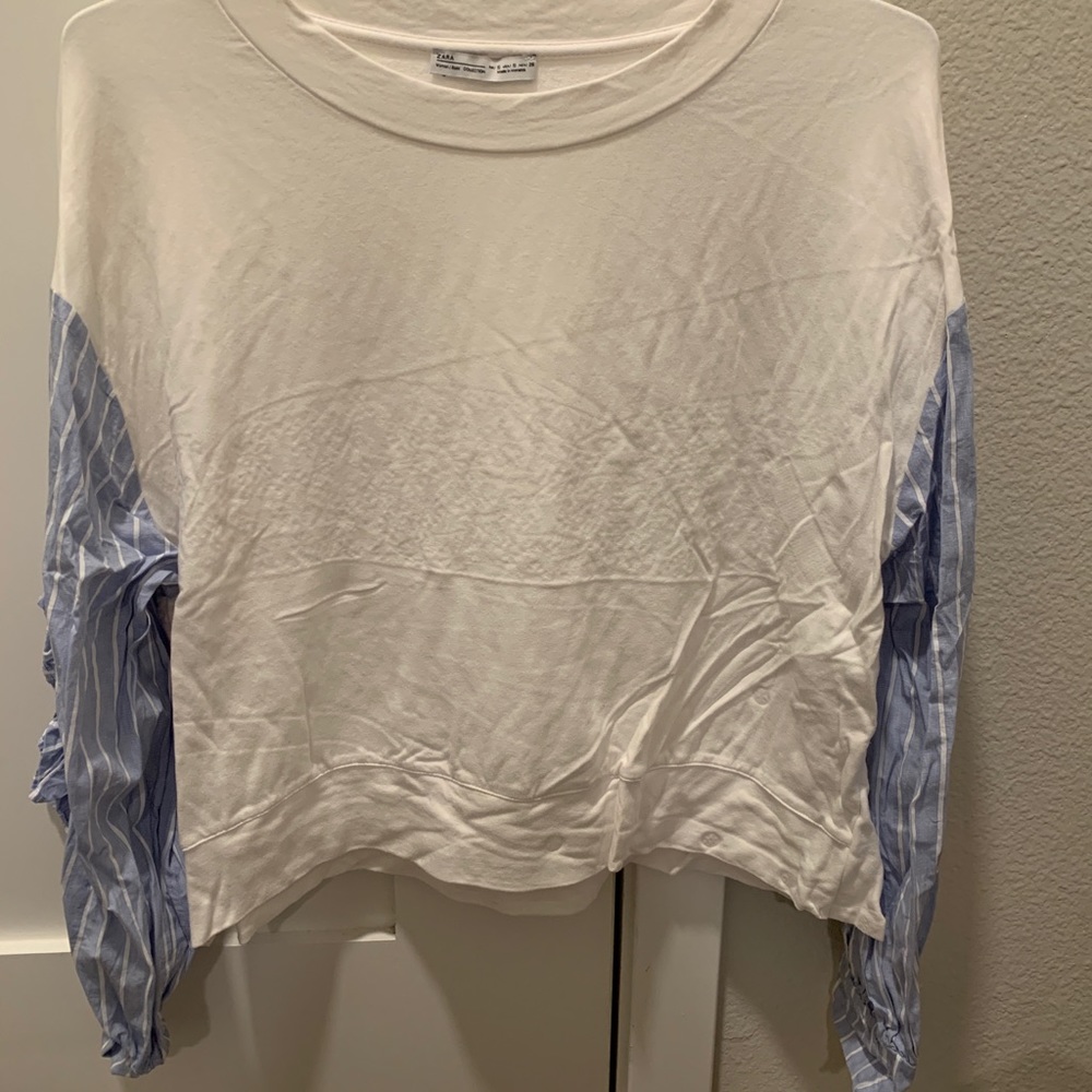 Zara white top with cut out sleeves